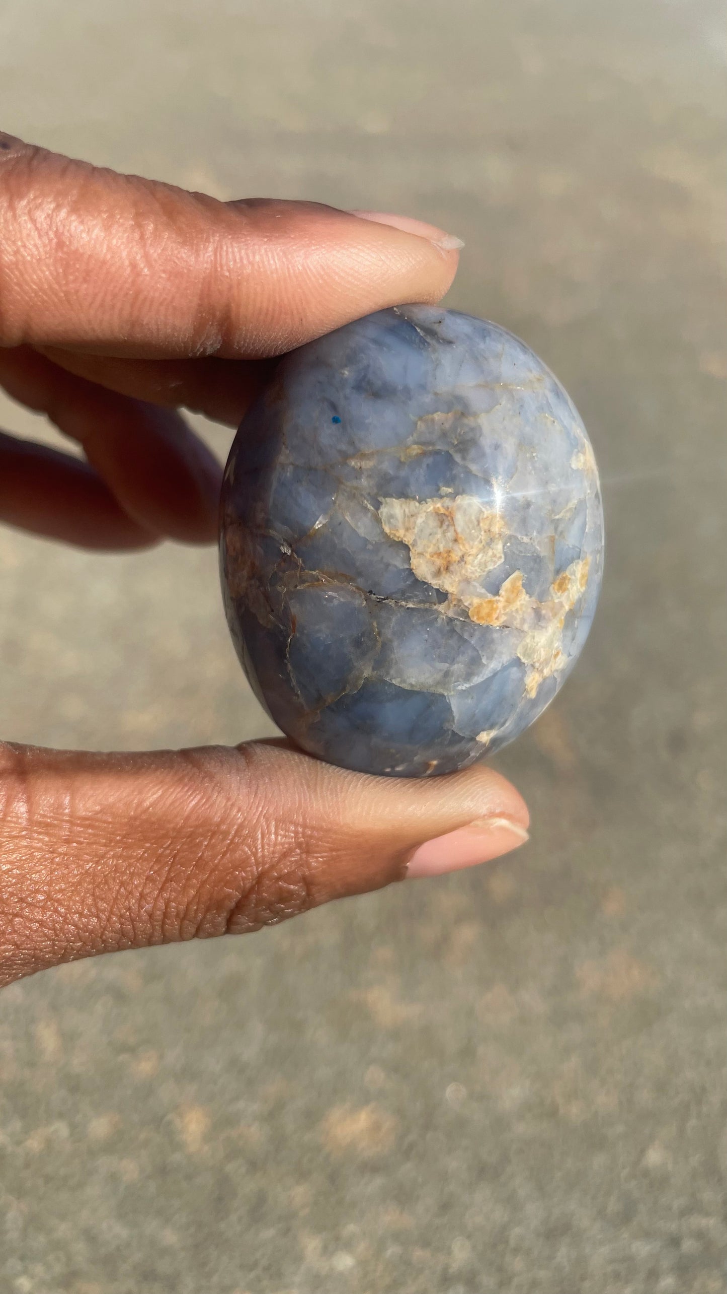 Blue Opal Palm Stone