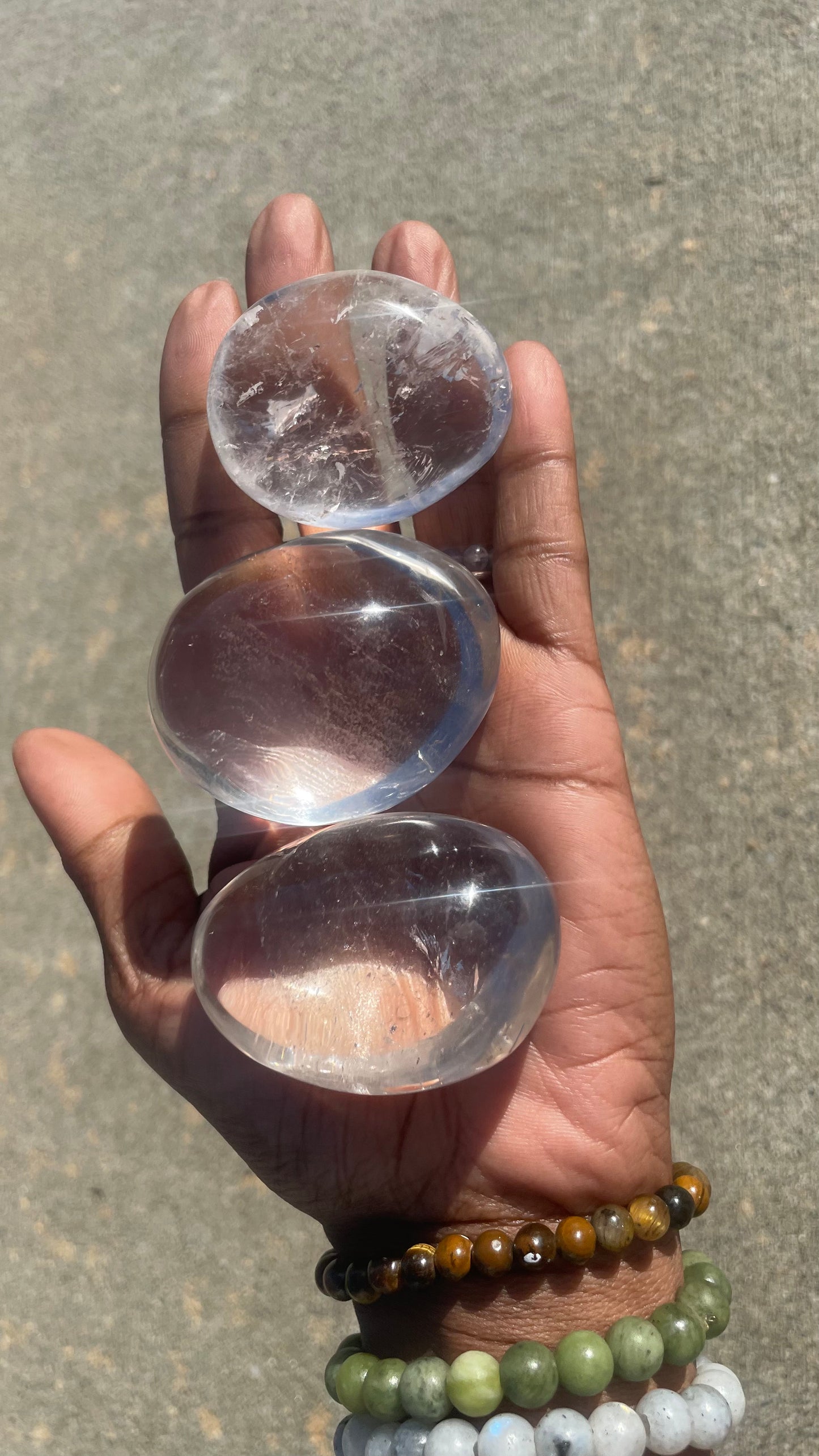 Clear Quartz Palm Stone