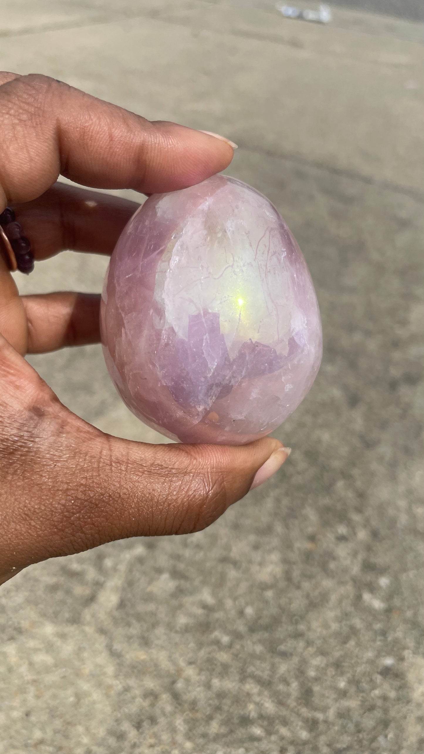 Aura Rose Quartz Egg