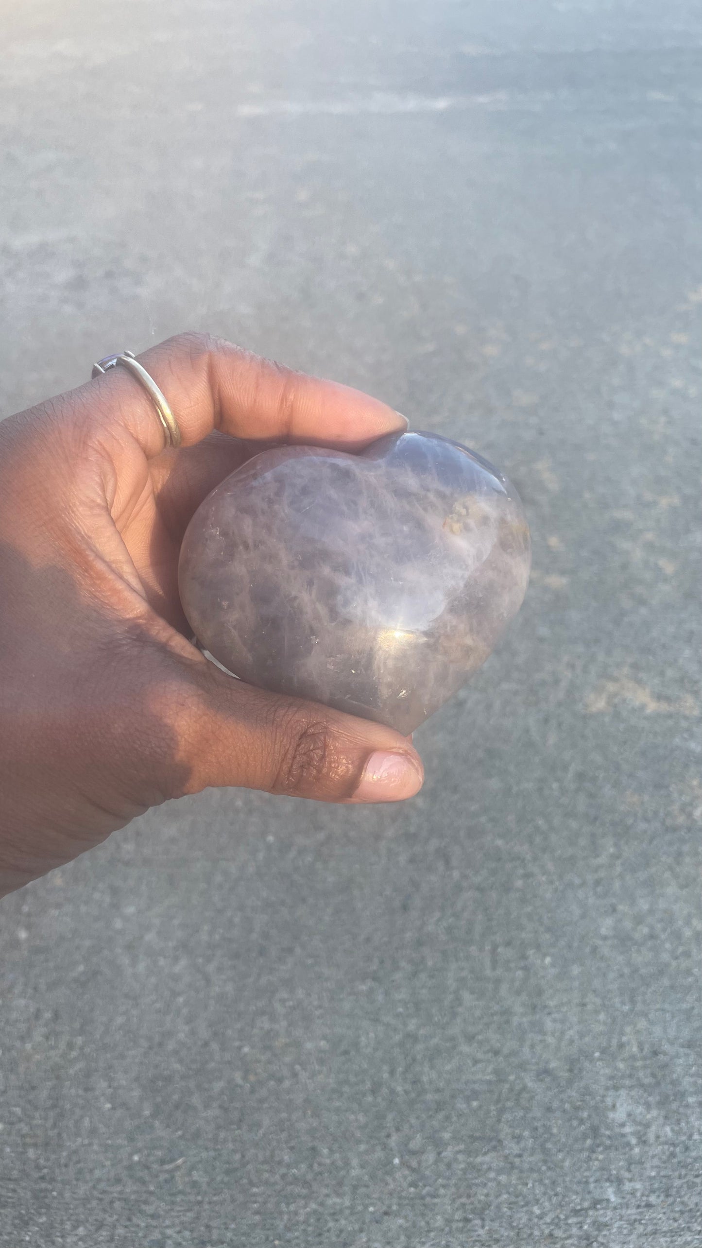 Blue Rose Quartz Heart