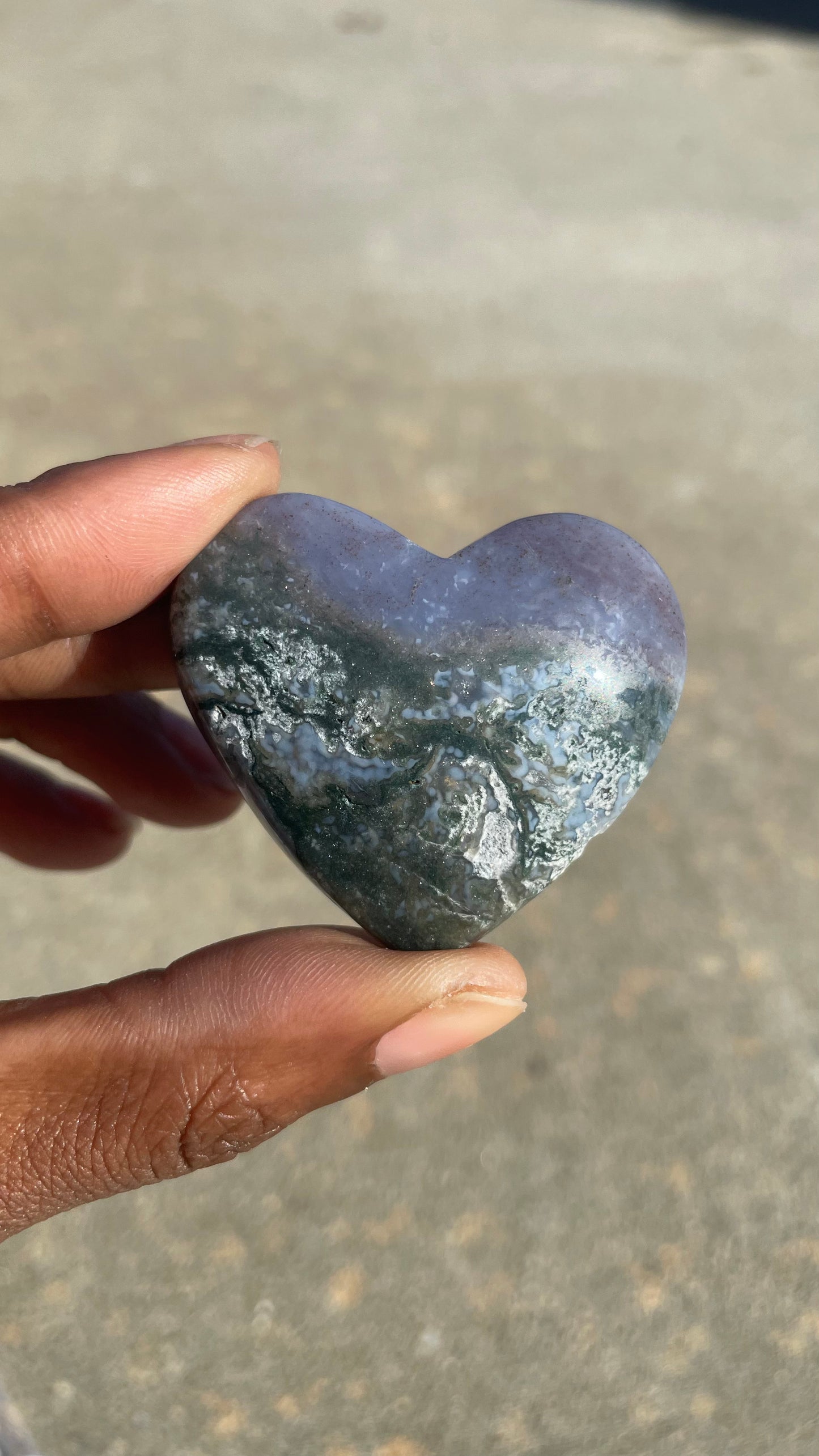 Moss Agate Heart