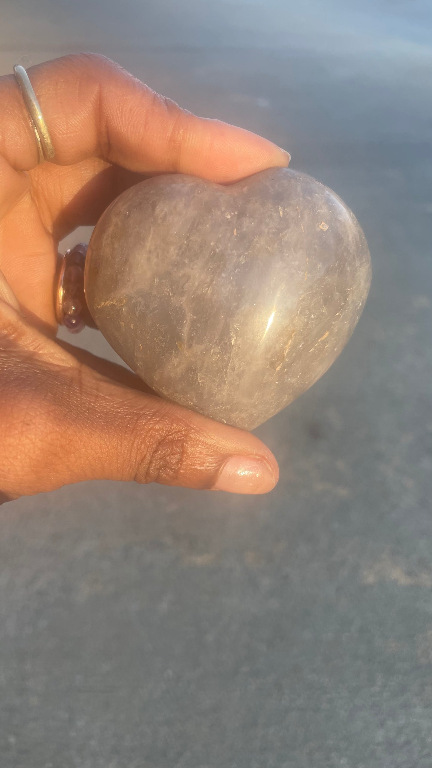 Blue Rose Quartz Heart