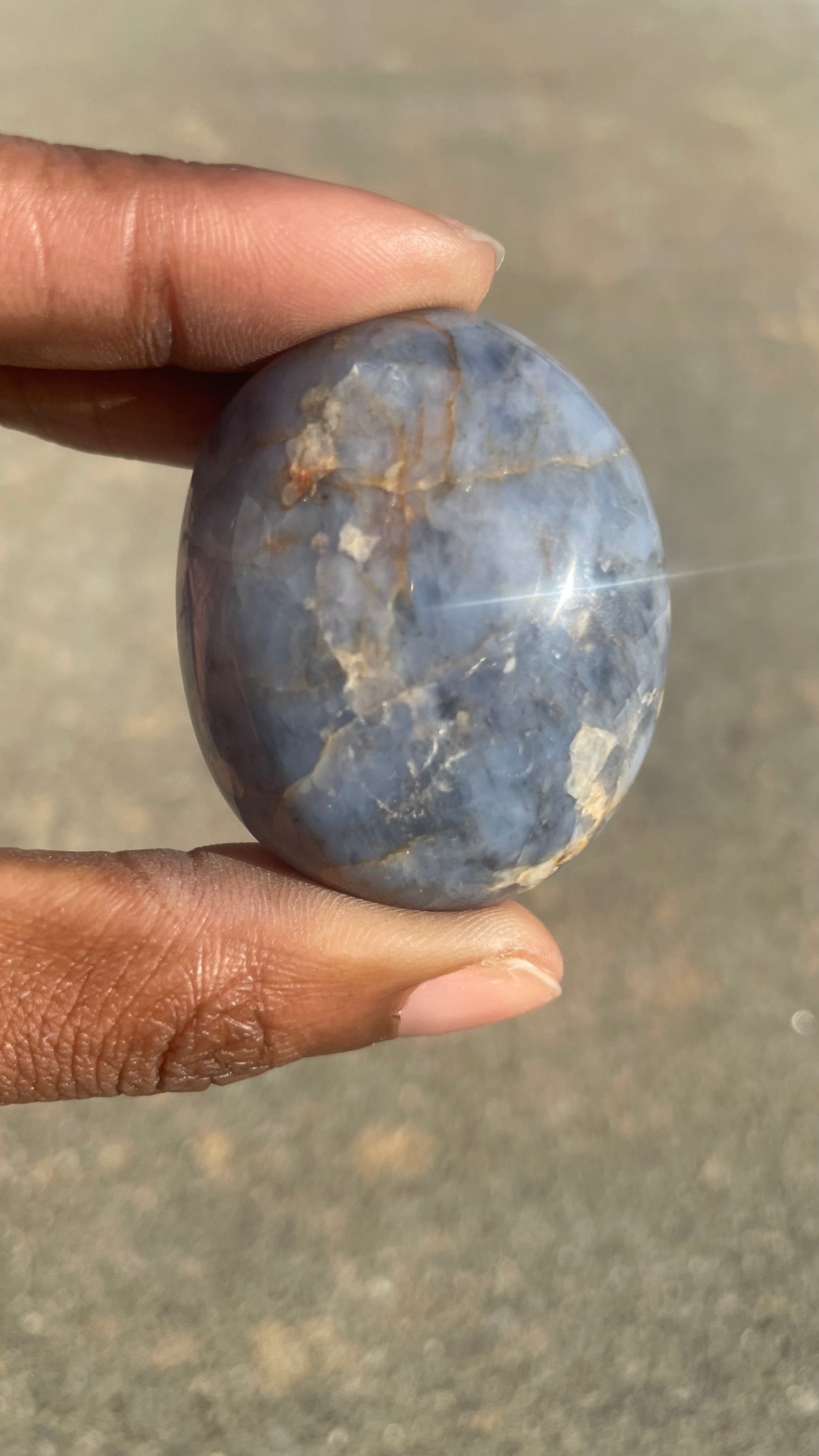 Blue Opal Palm Stone