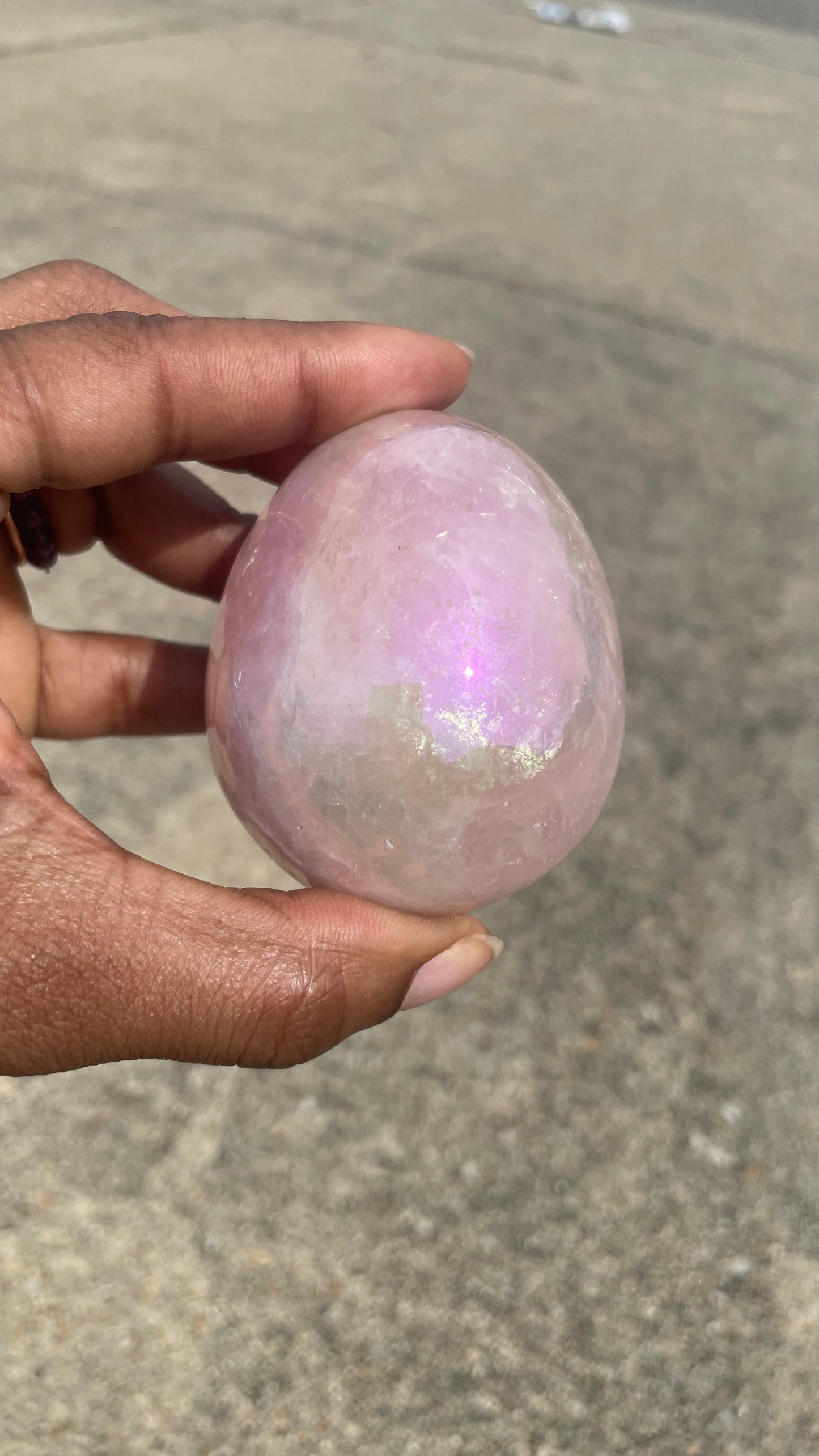 Aura Rose Quartz Egg