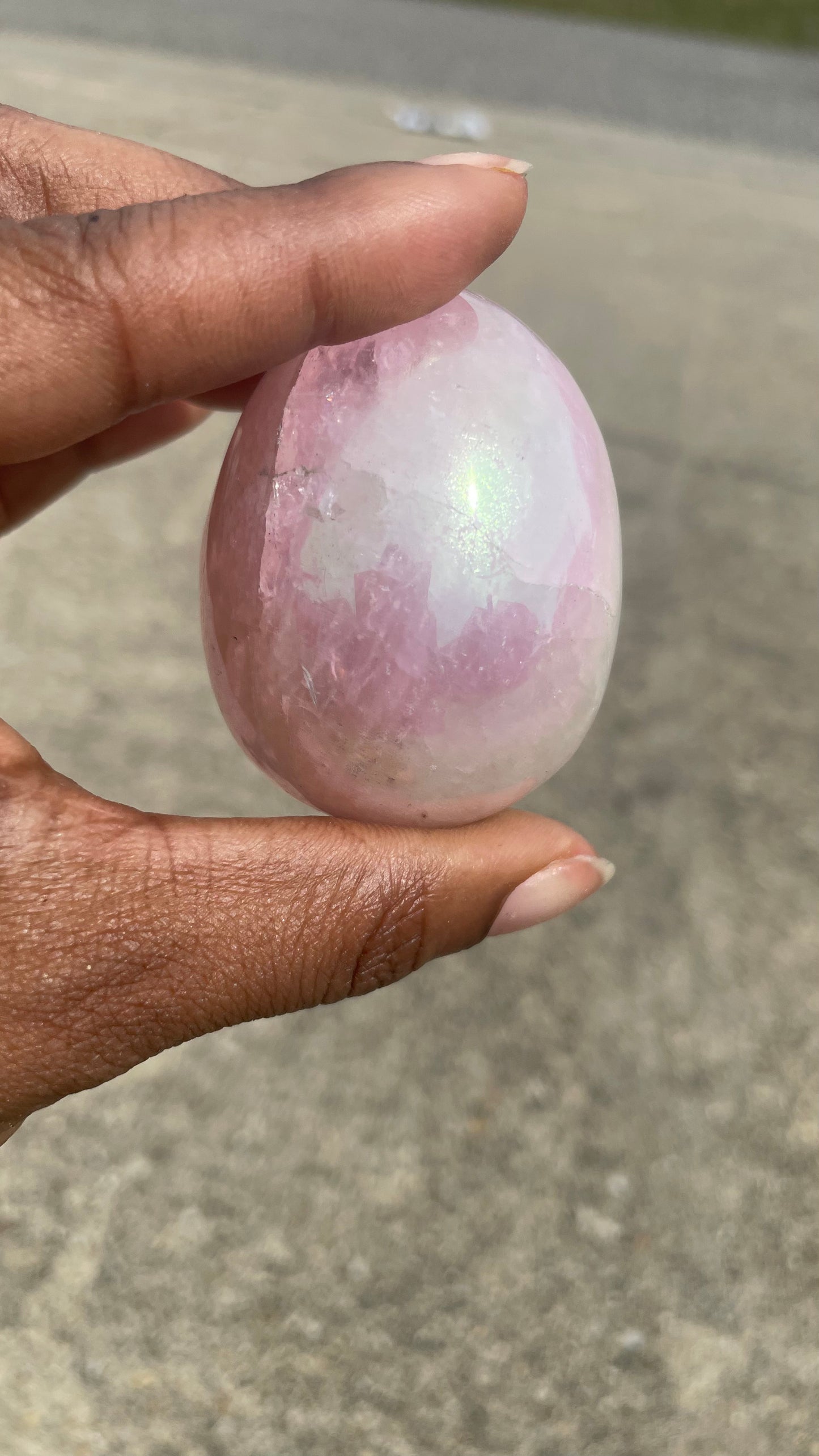 Aura Rose Quartz Egg