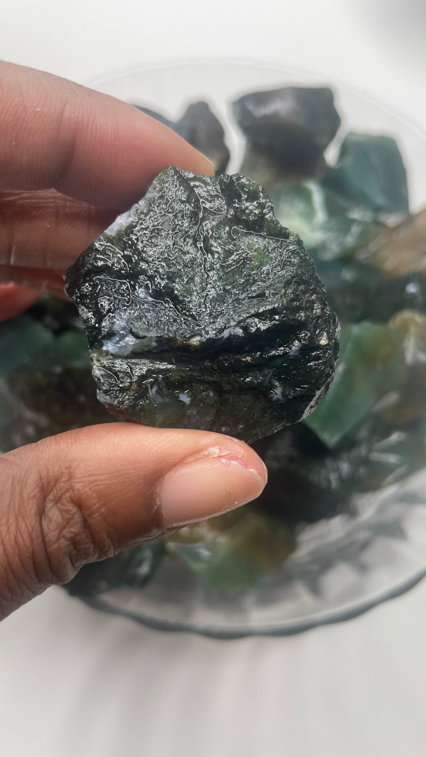 Raw Green Moss Agate