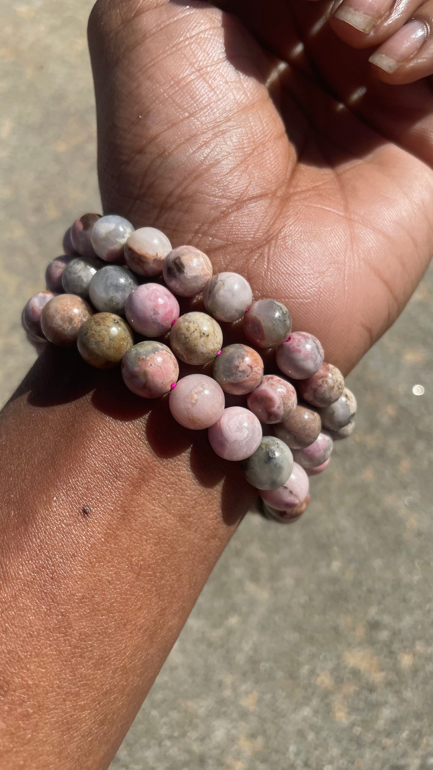 Cherry Flower Agate Bracelet