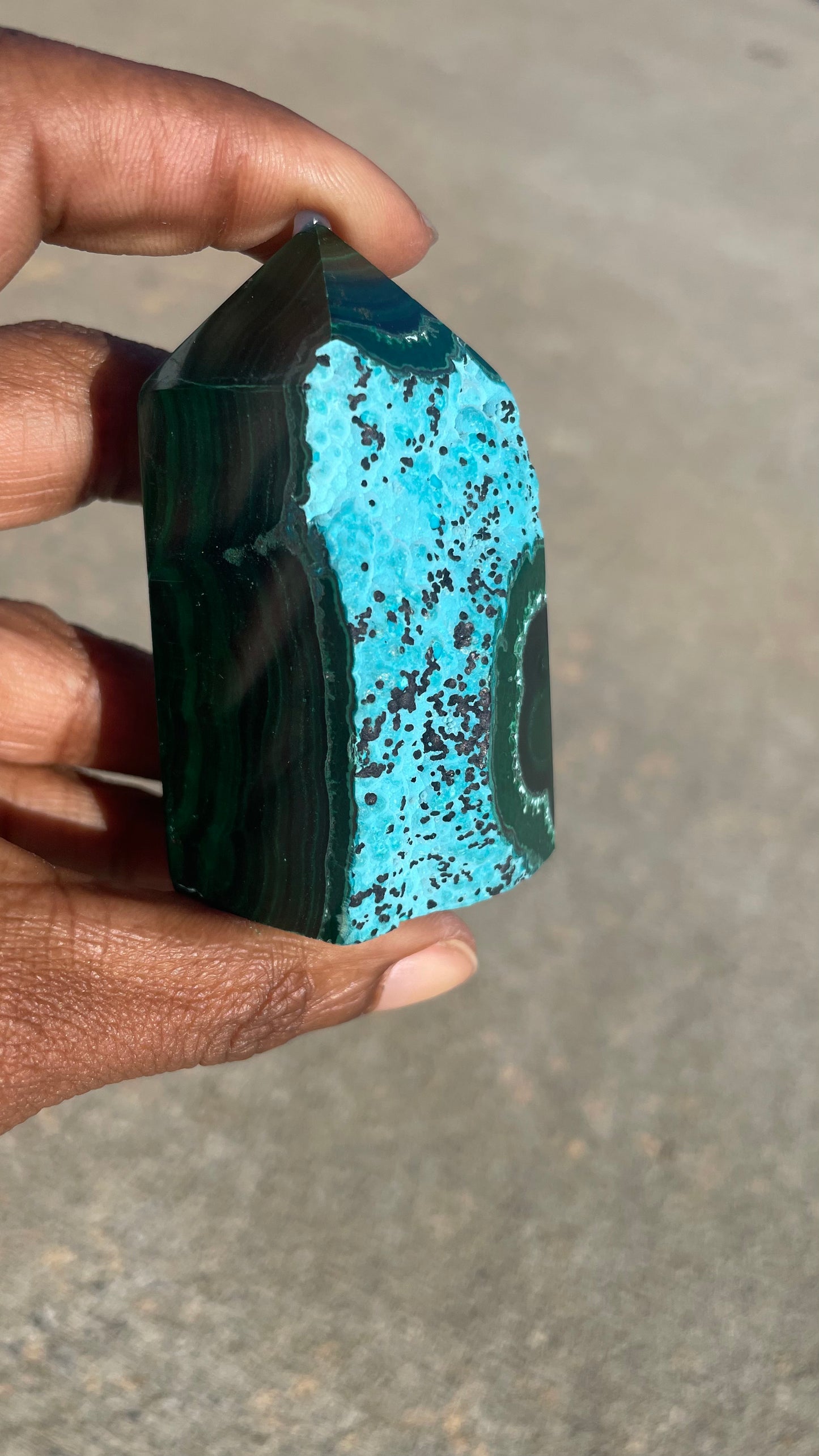 Malachite + Chrysocolla Tower