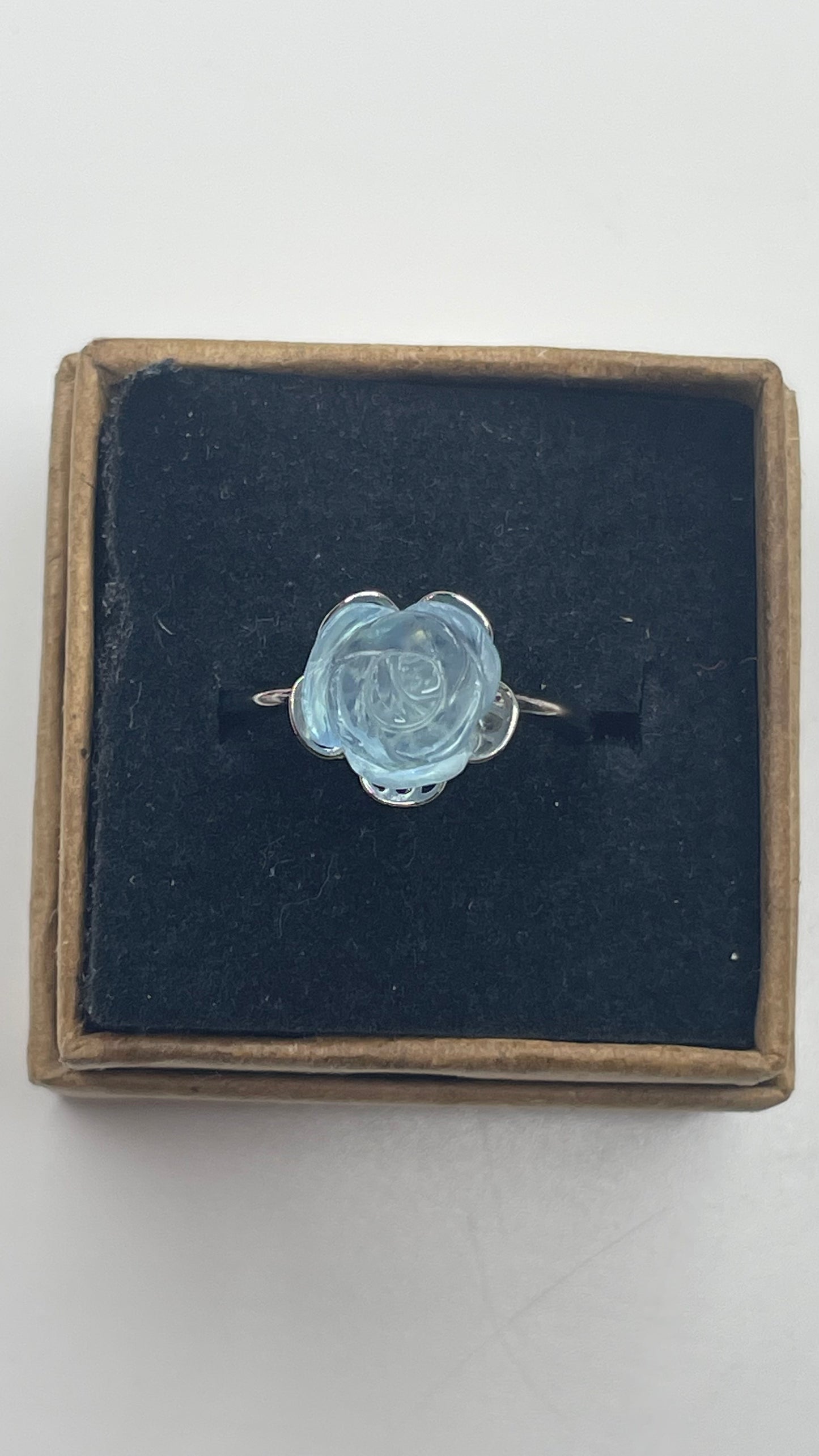 Aquamarine Flower Ring