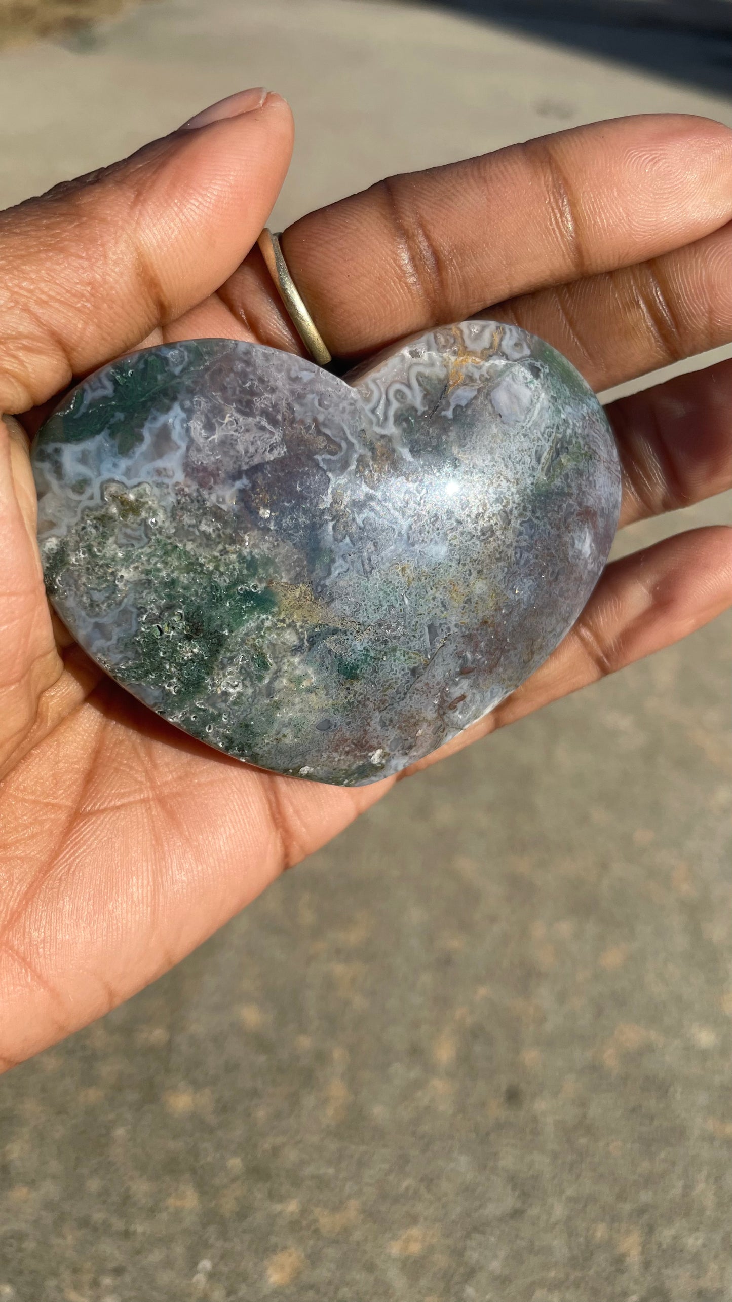 Moss Agate Heart