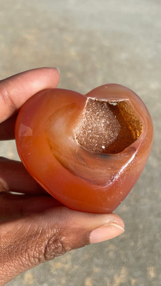 Carnelian Druzy Heart