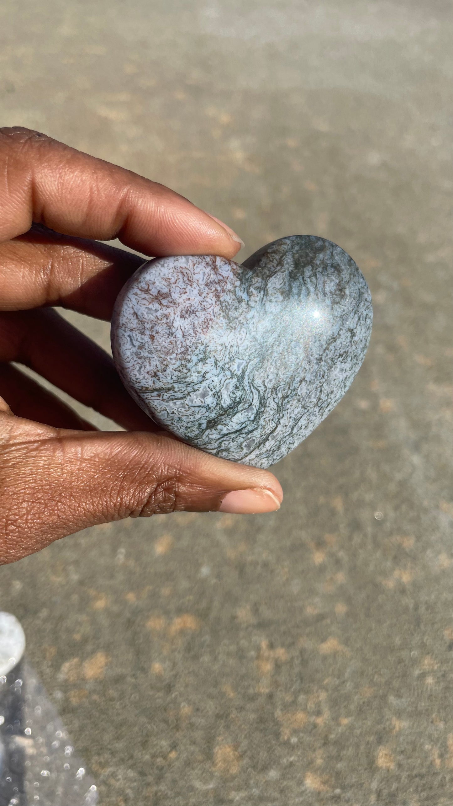 Moss Agate Heart