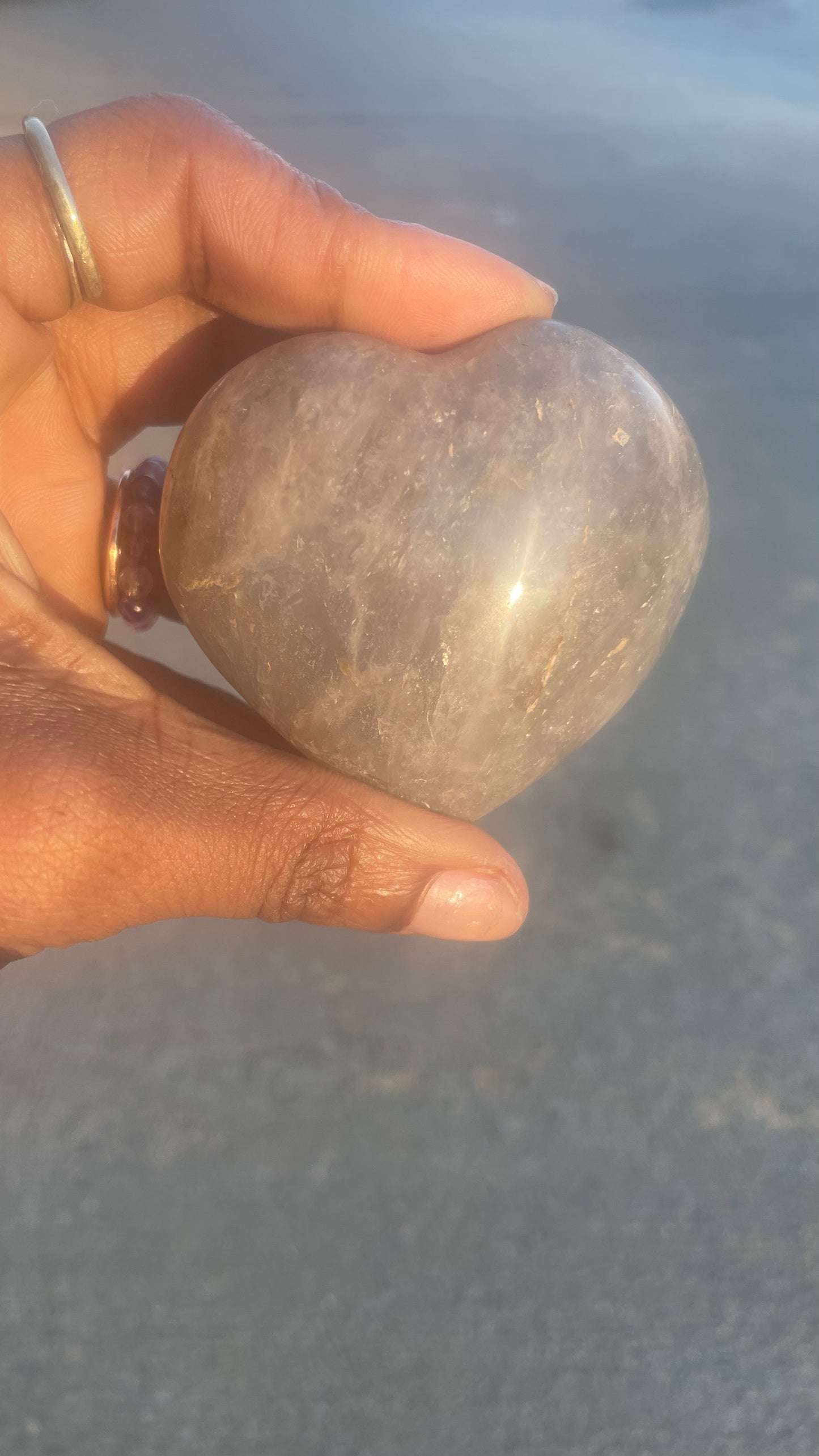 Blue Rose Quartz Heart