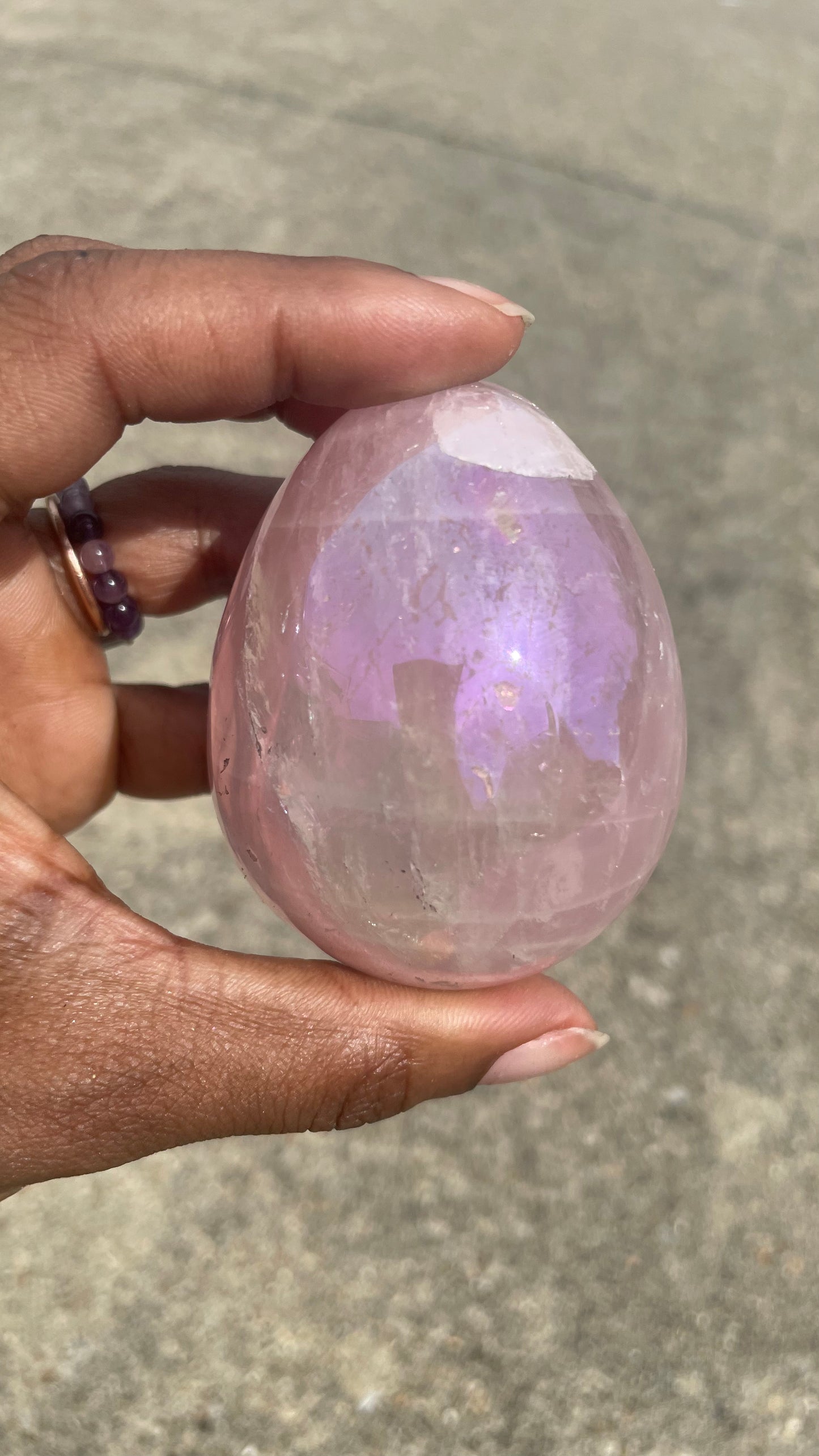 Aura Rose Quartz Egg