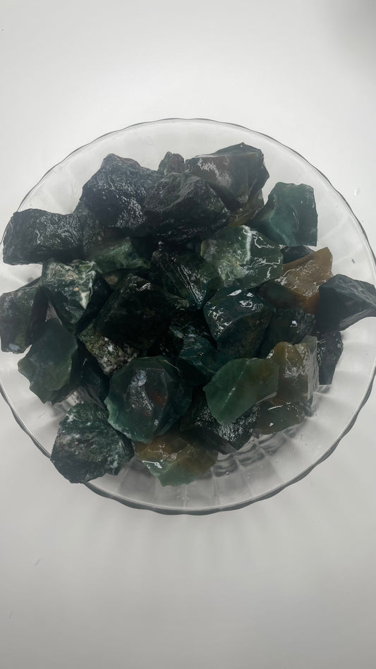 Raw Green Moss Agate