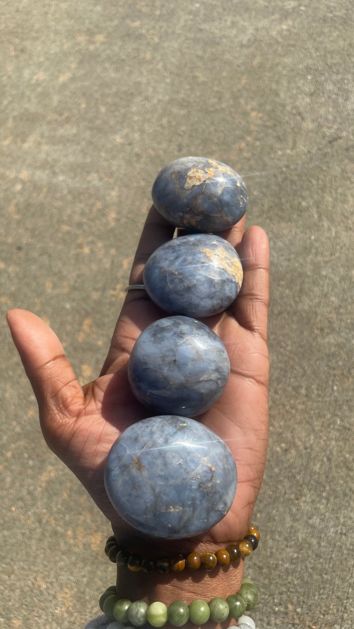 Blue Opal Palm Stone