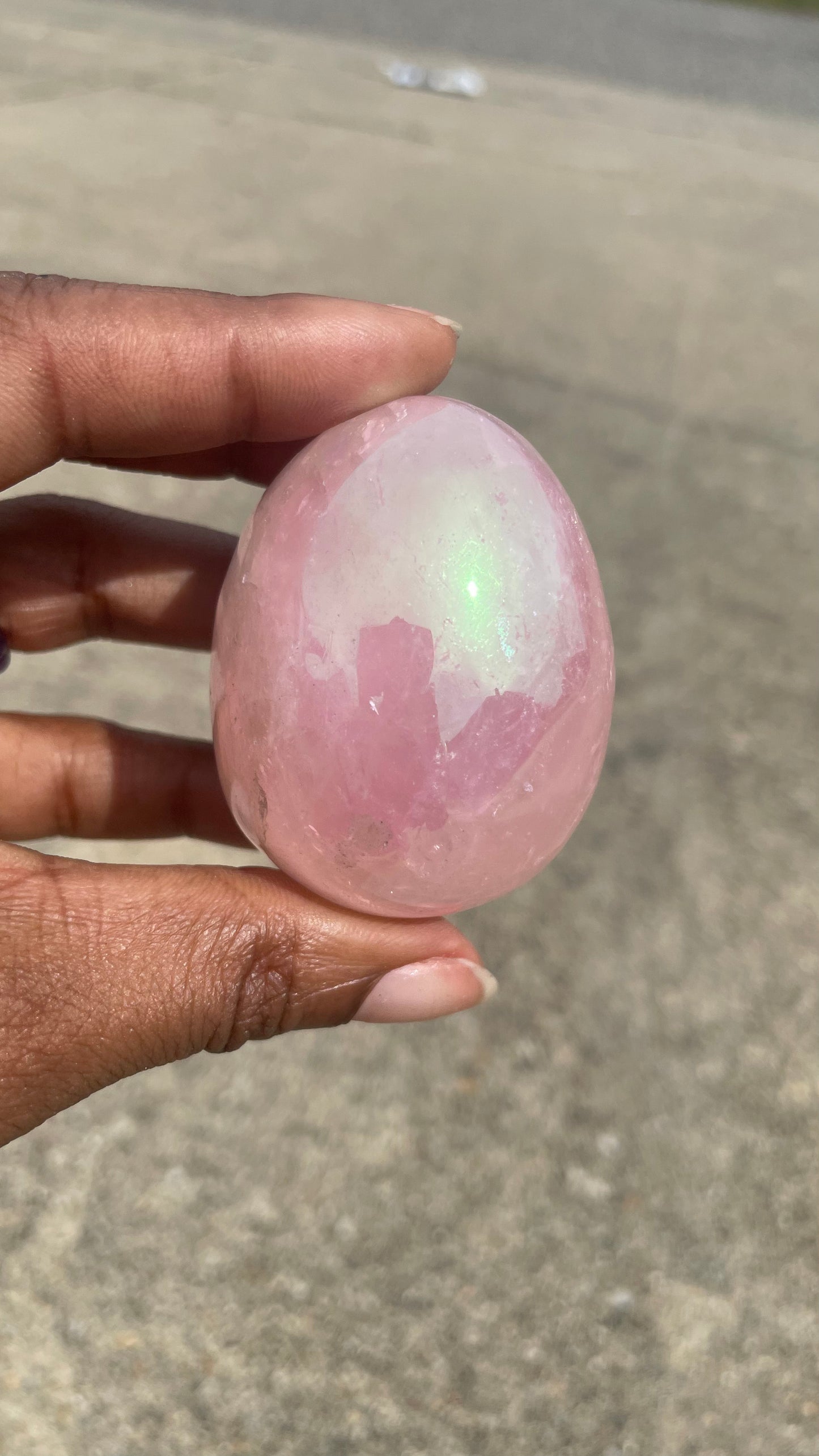 Aura Rose Quartz Egg