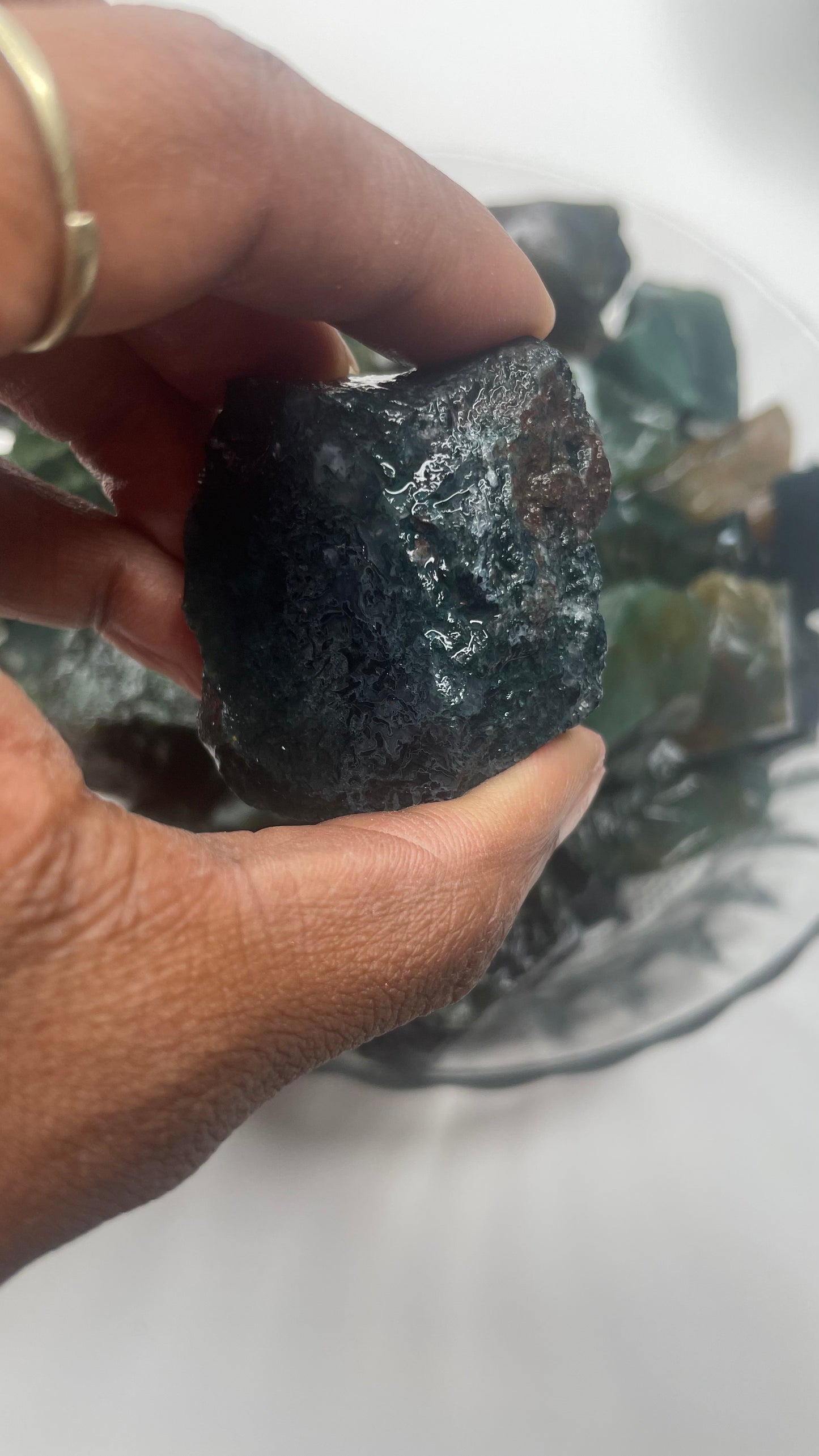 Raw Green Moss Agate