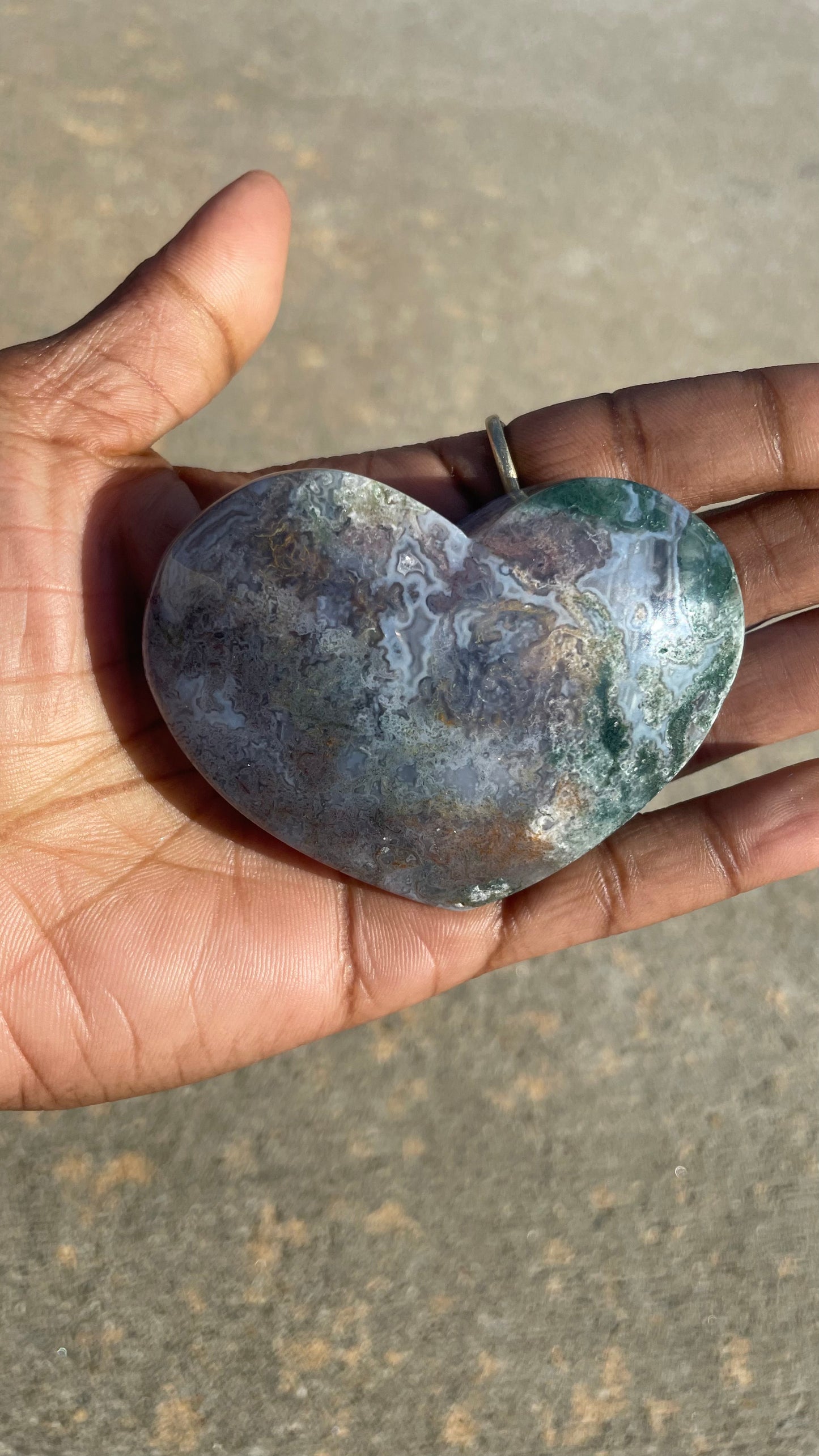 Moss Agate Heart