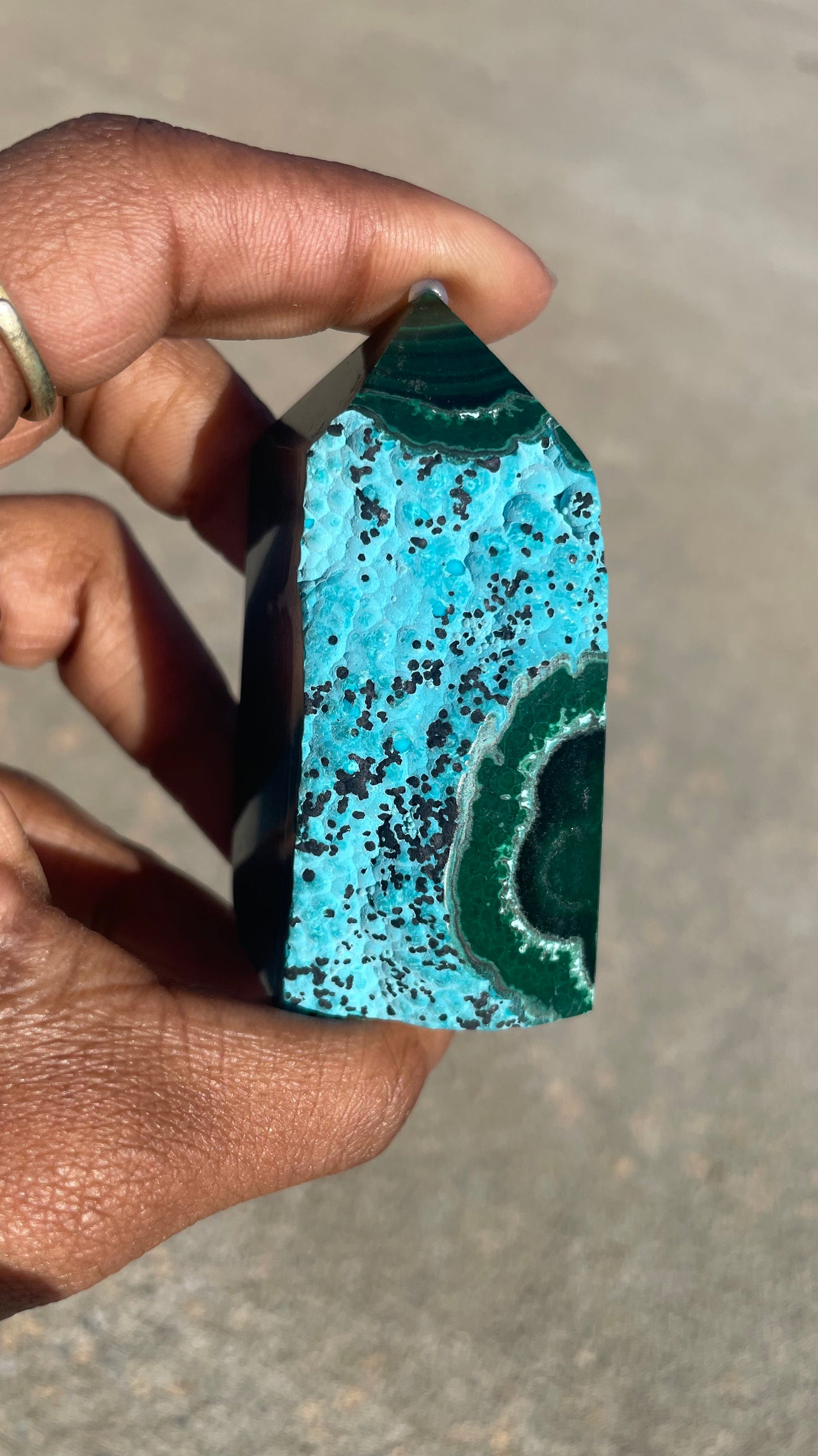 Malachite + Chrysocolla Tower