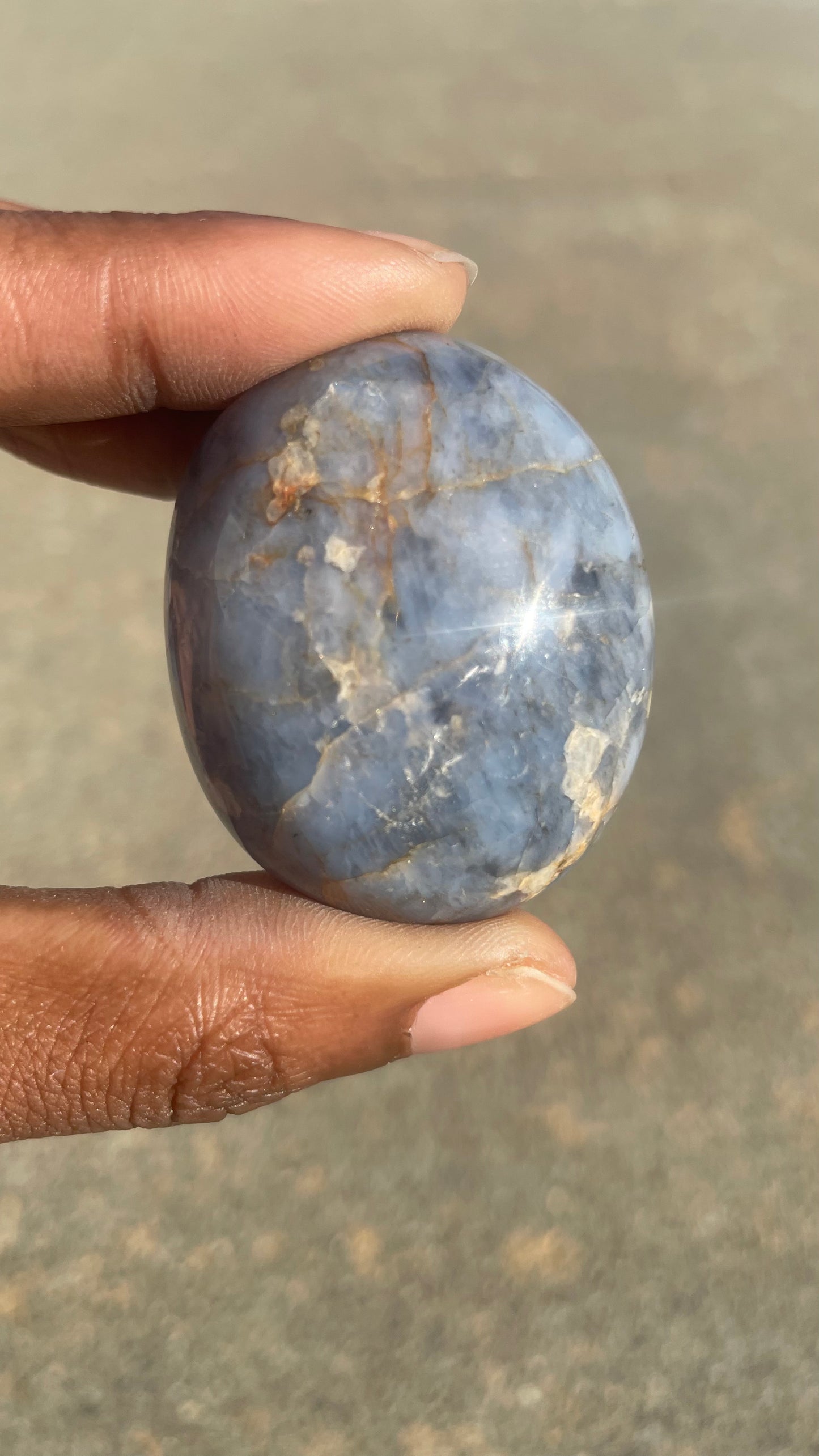 Blue Opal Palm Stone