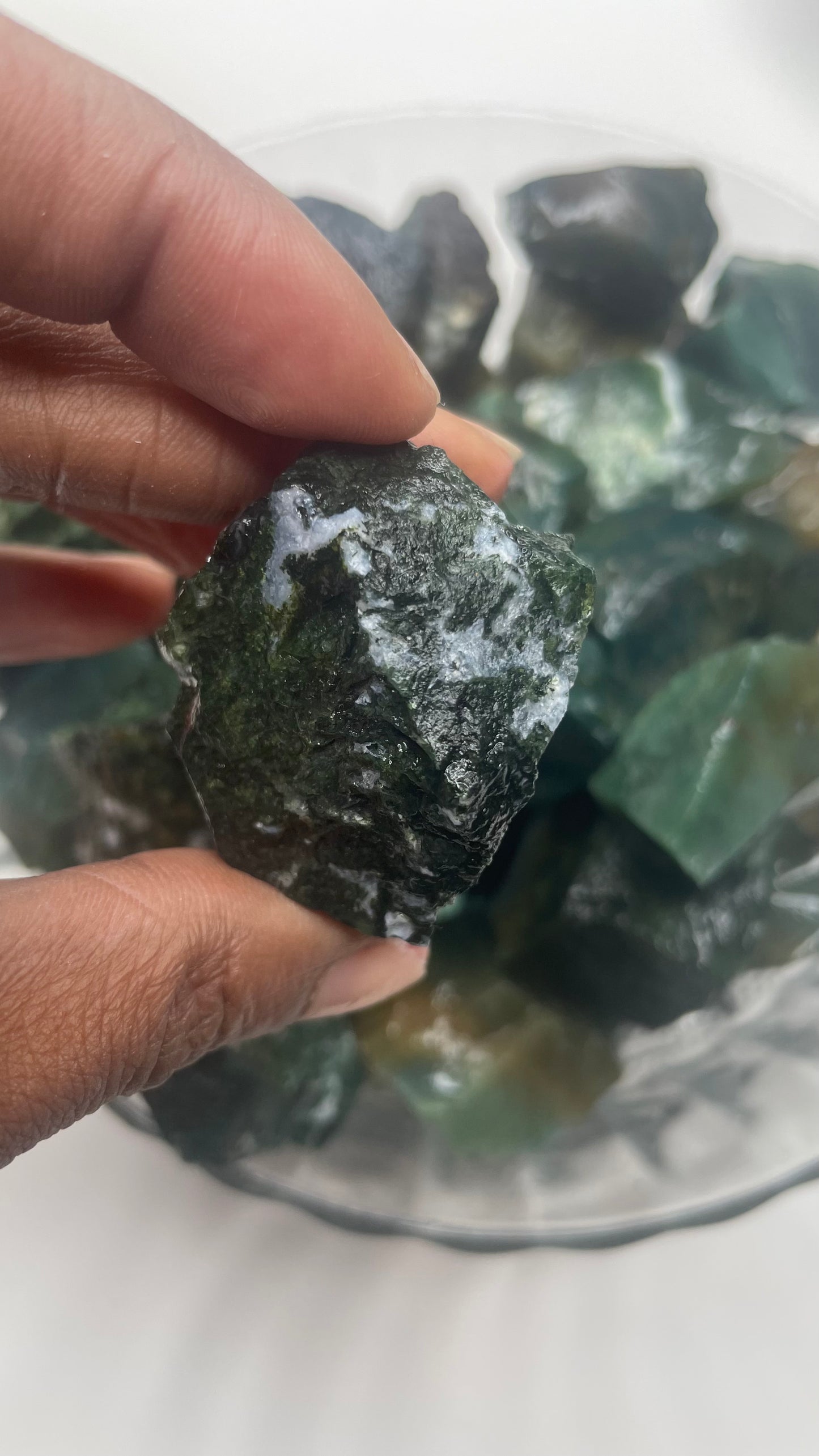 Raw Green Moss Agate