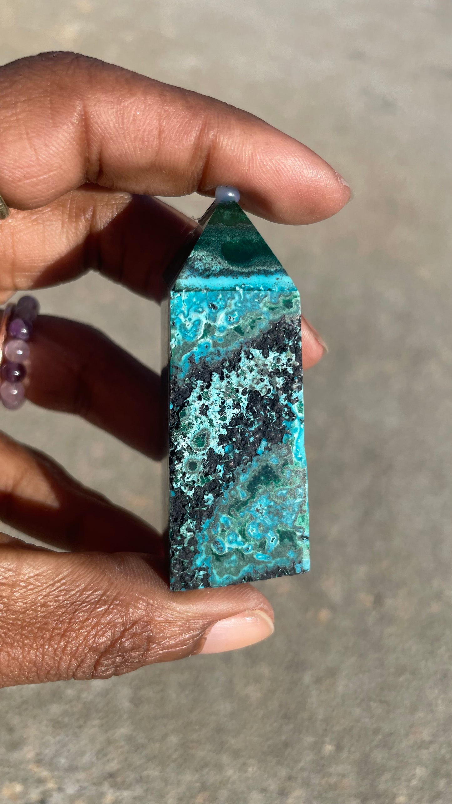 Malachite + Chrysocolla Tower