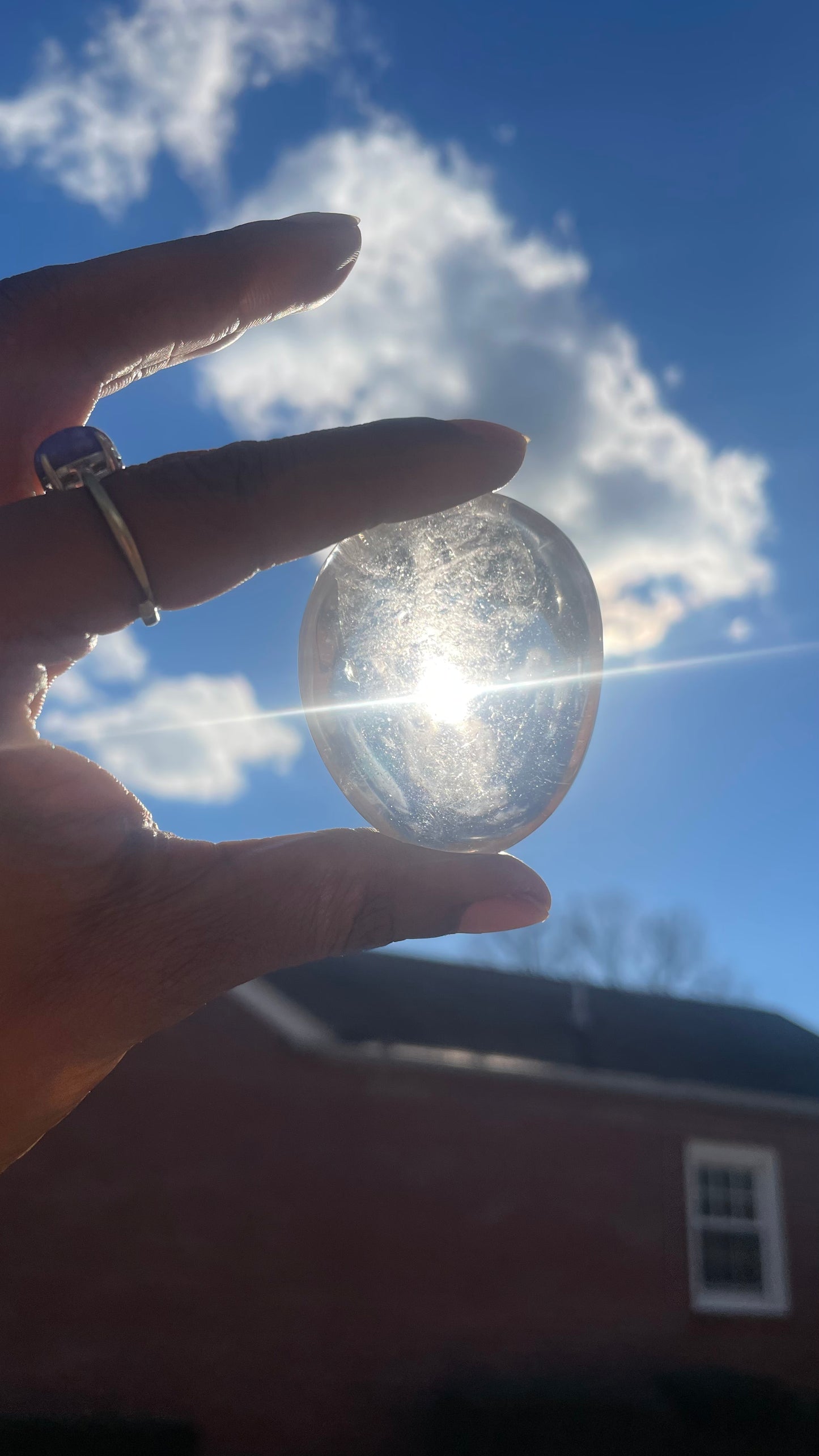 Clear Quartz Palm Stone