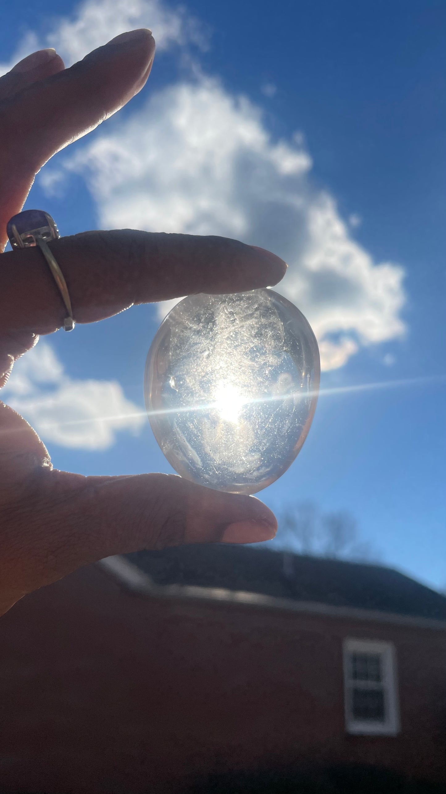 Clear Quartz Palm Stone