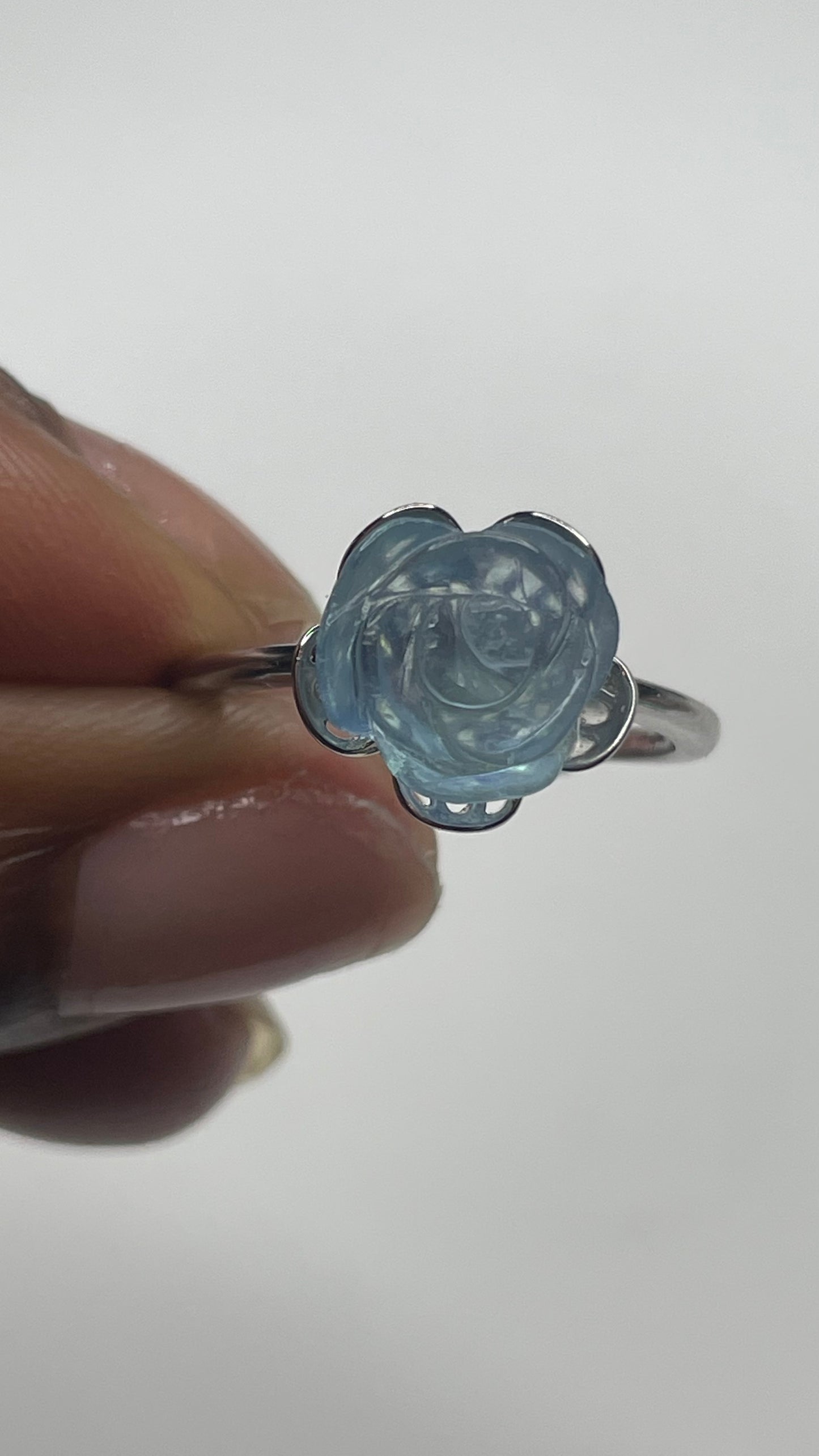 Aquamarine Flower Ring