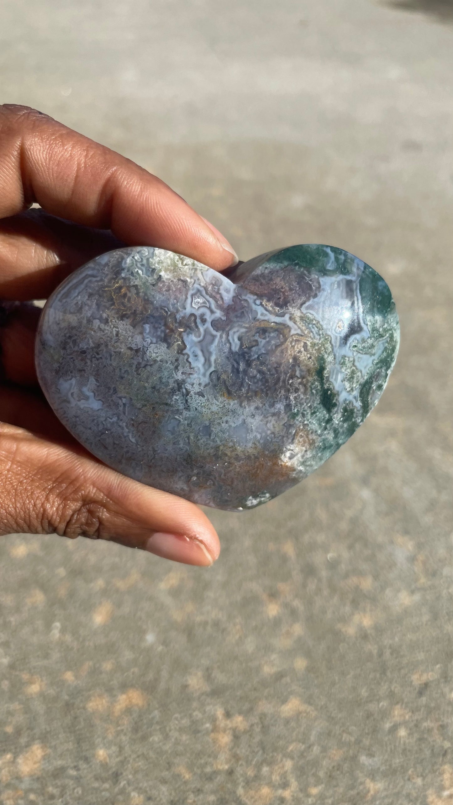 Moss Agate Heart