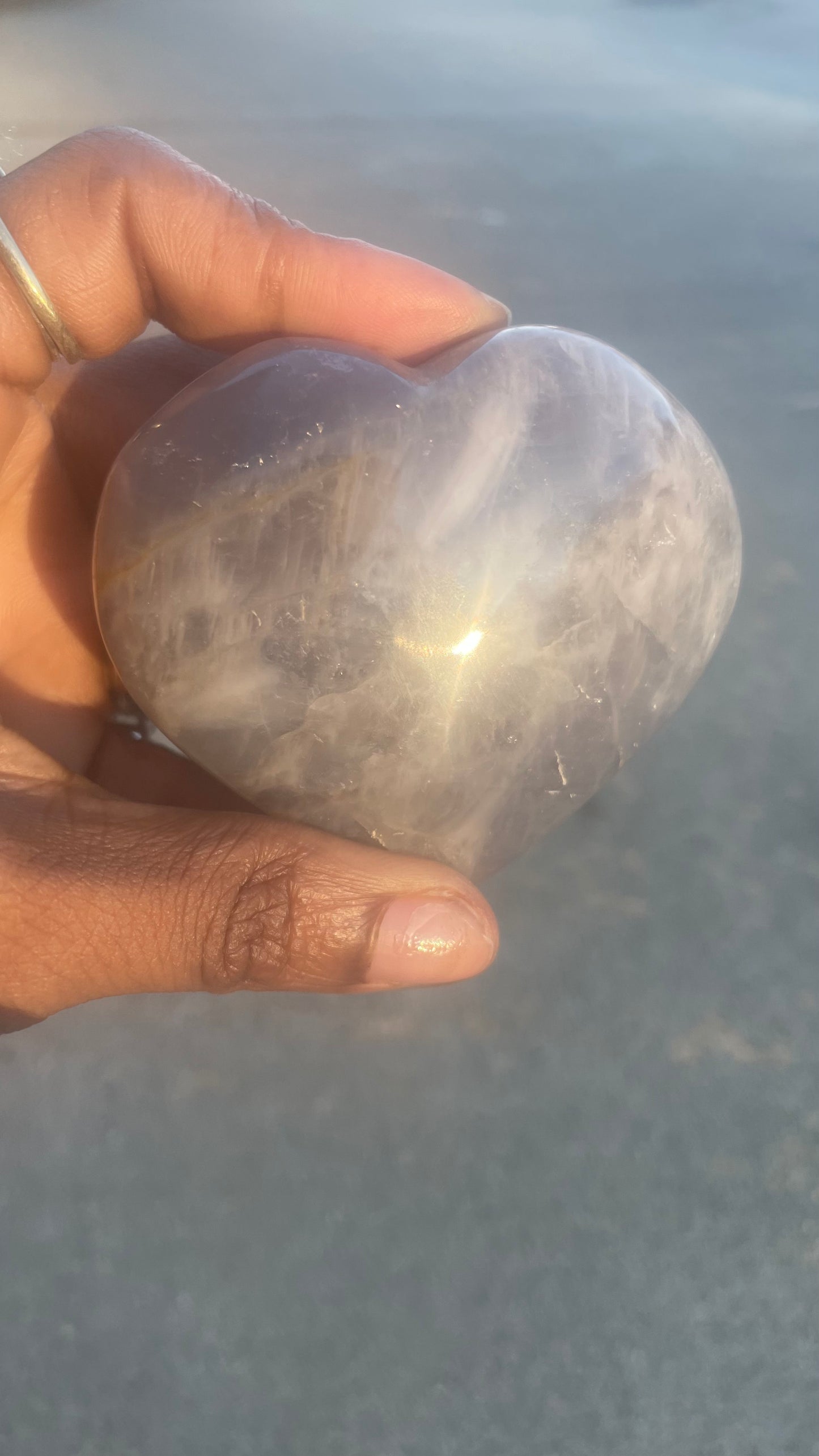 Blue Rose Quartz Heart