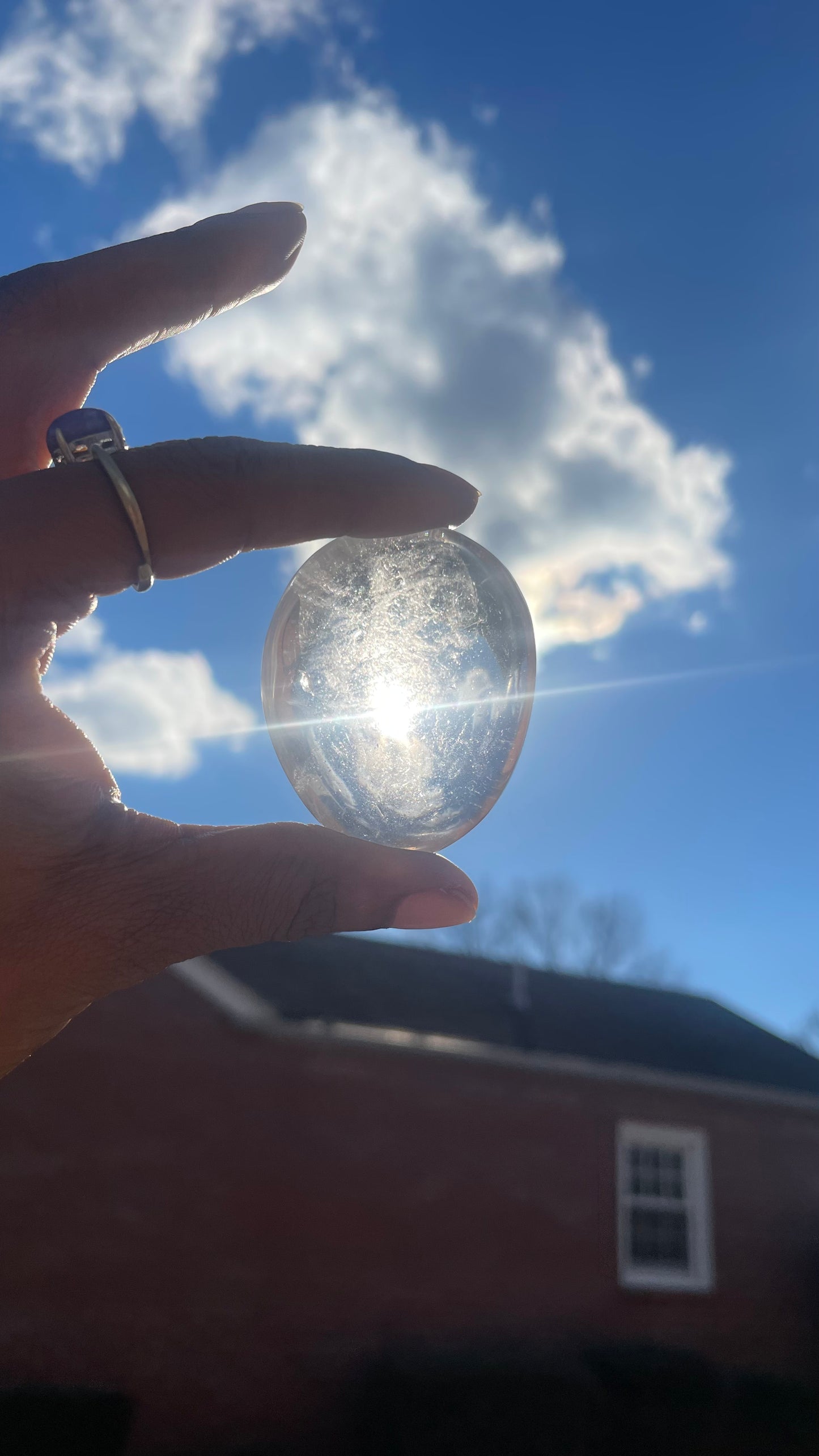 Clear Quartz Palm Stone